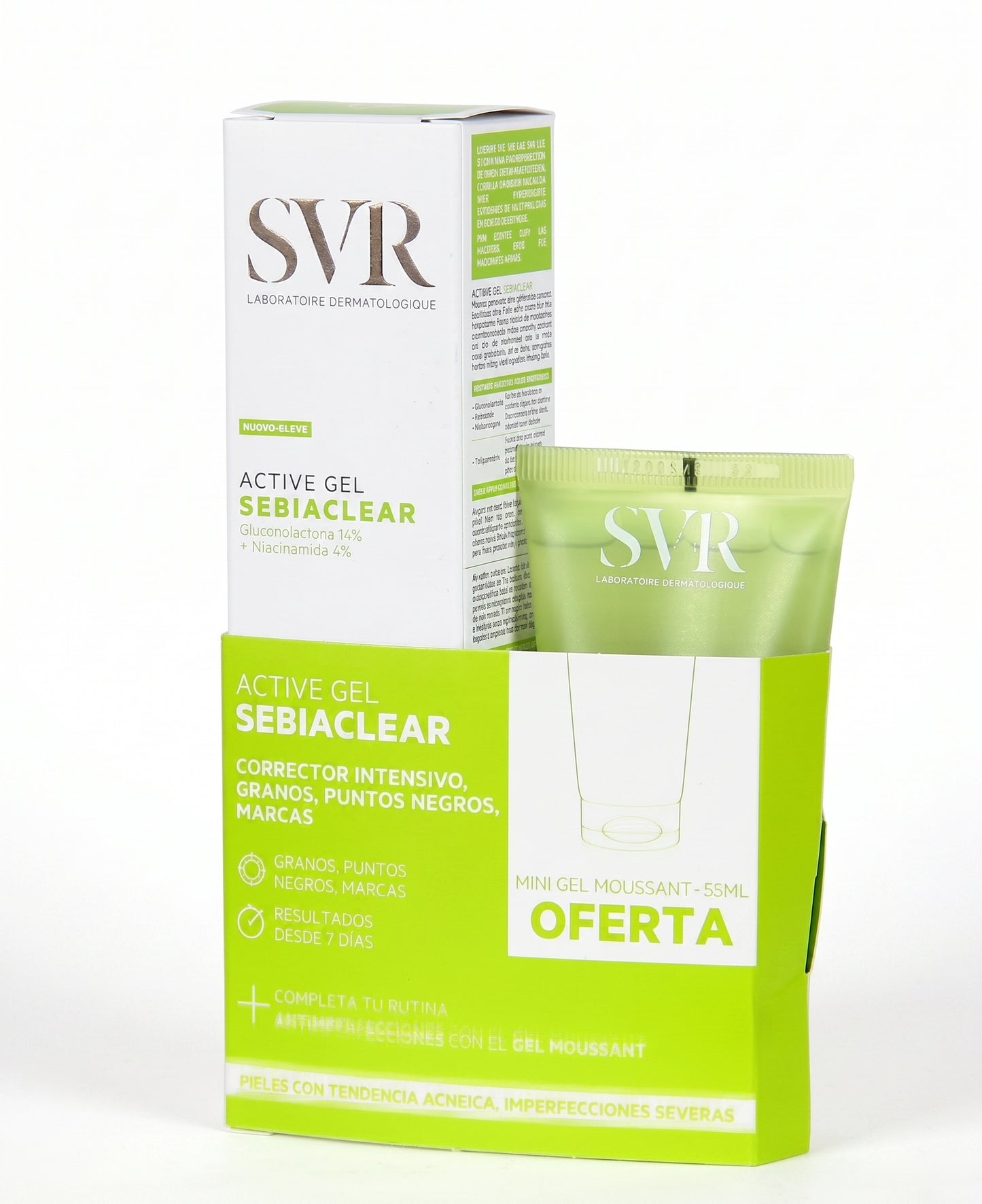 SVR Sebiaclear Gel Active 40 ml = Gel Moussant 55ML Offert