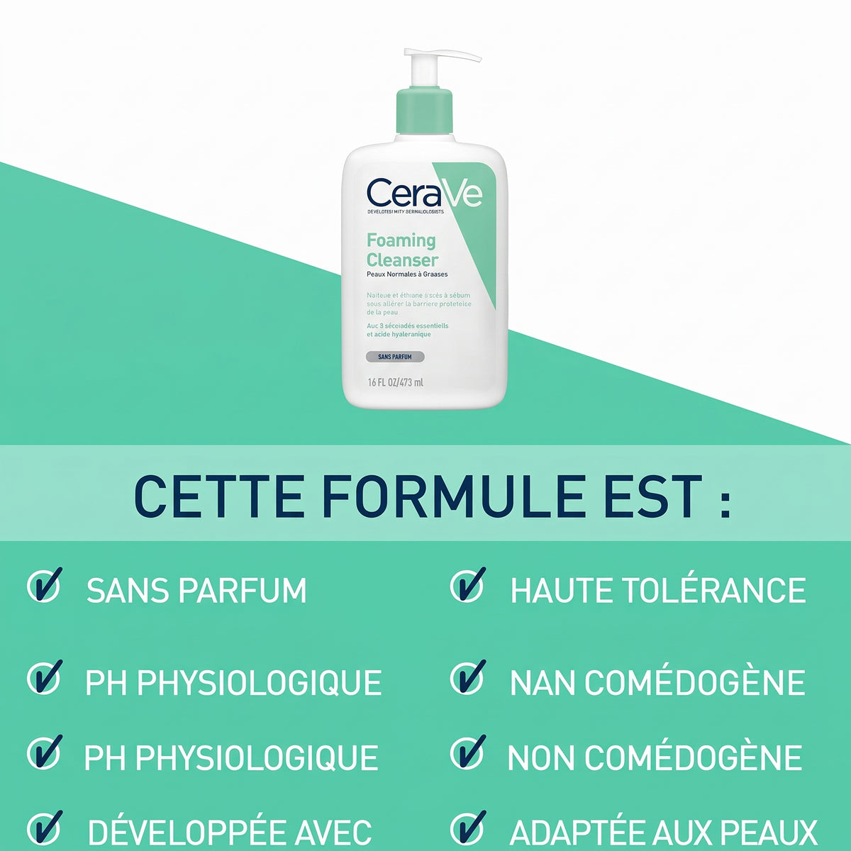CeraVe Gel Moussant Peaux Normales à Grasses 236 ml