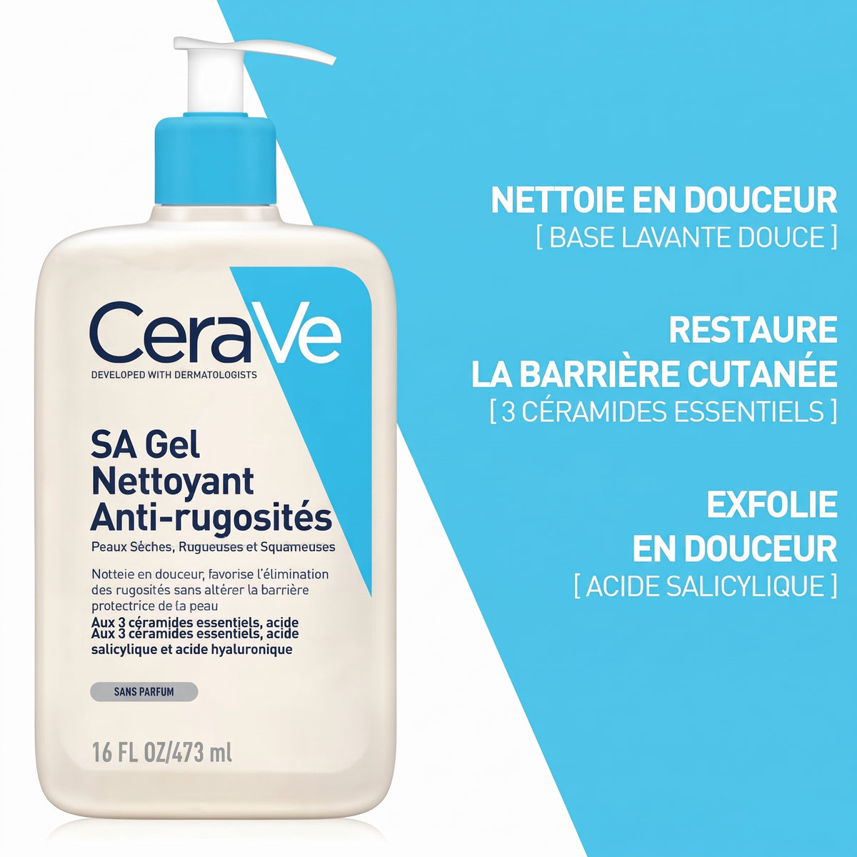 CeraVe SA Gel Nettoyant Anti-Rugosités 236 ml